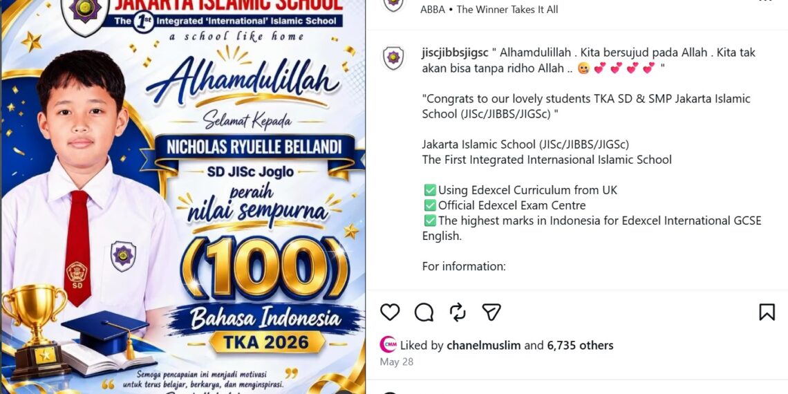 Selamat Kepada Siswa Siswi SD JISc Menyelesaikan TKA dan Mendapatkan Nilai Terbaik