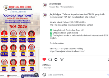 Selamat Kepada Siswa Siswi SD JISc Menyelesaikan TKA dan Mendapatkan Nilai Terbaik